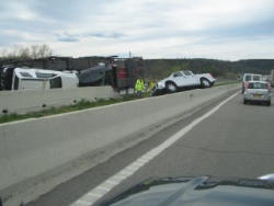 Unfall von LKW (Autotransporter)